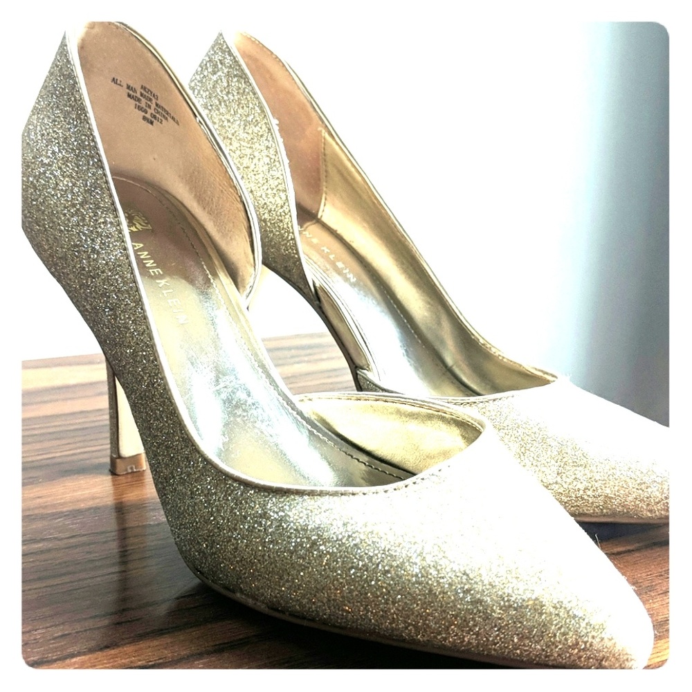Anne Klein Gold d'Orsay heels
